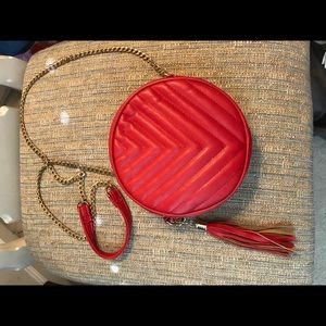 New Red Handbag with Gold Hardware